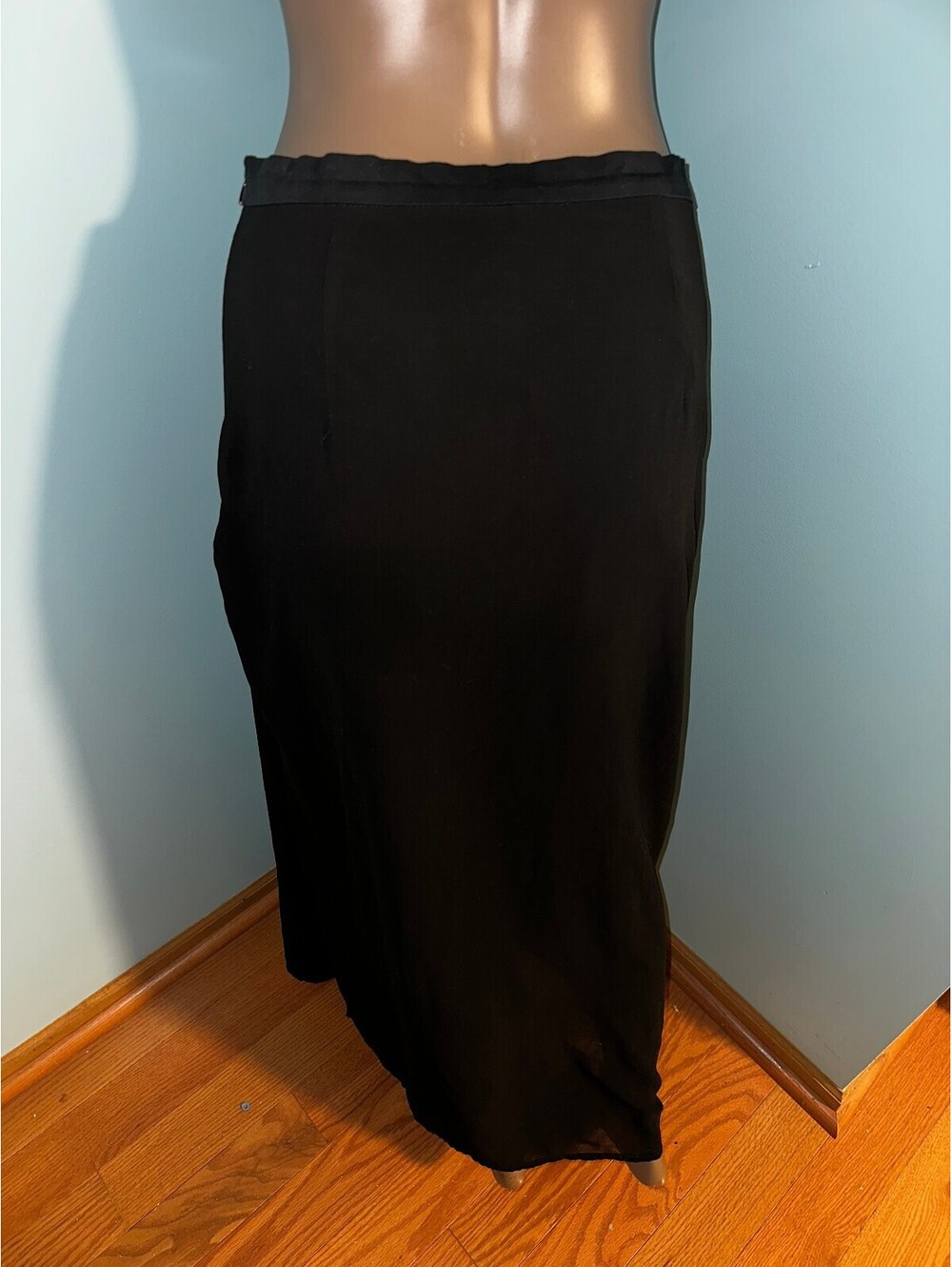 Black Sheer Maxi Skirt with Side Slit Shorts US 8/M - Picture 6 of 12